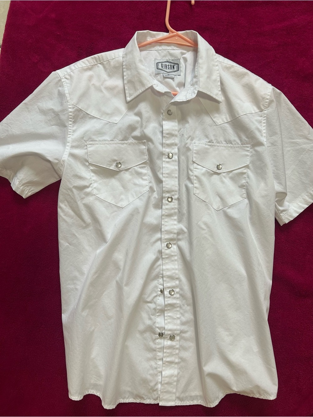 Gibson White Short-Sleeve Western Button-Down Shirt